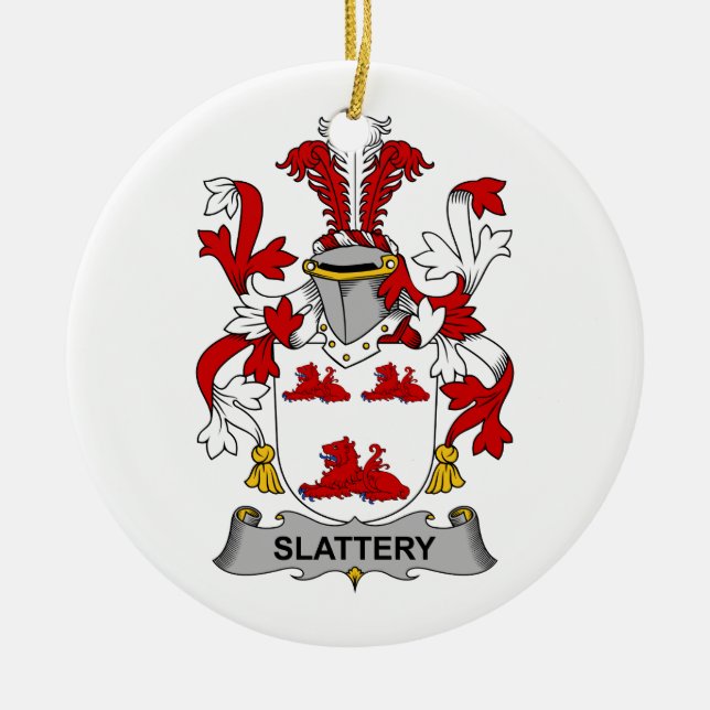 Slattery Family Crest Ceramic Ornament (Front)