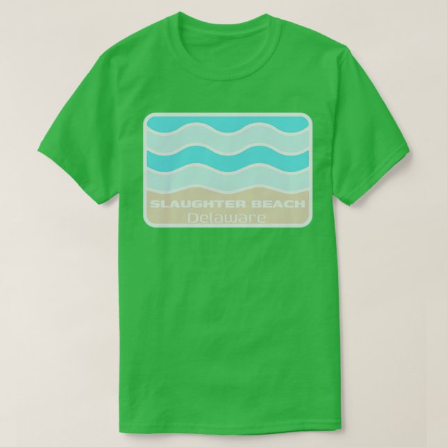 Slaughter Beach Delaware Crashing Wave on a DE San T-Shirt (Design Front)