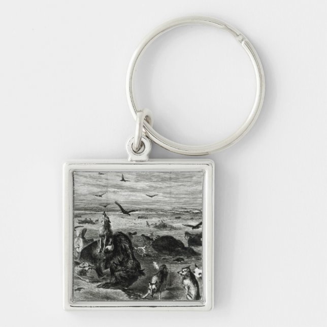 Slaughter of Buffaloes on the Plains Keychain (Front)