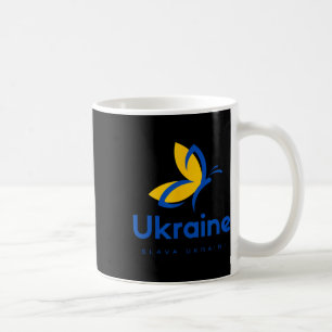Slava Ukraine Butterfly Ukrainian Flag Blue And Ye Coffee Mug