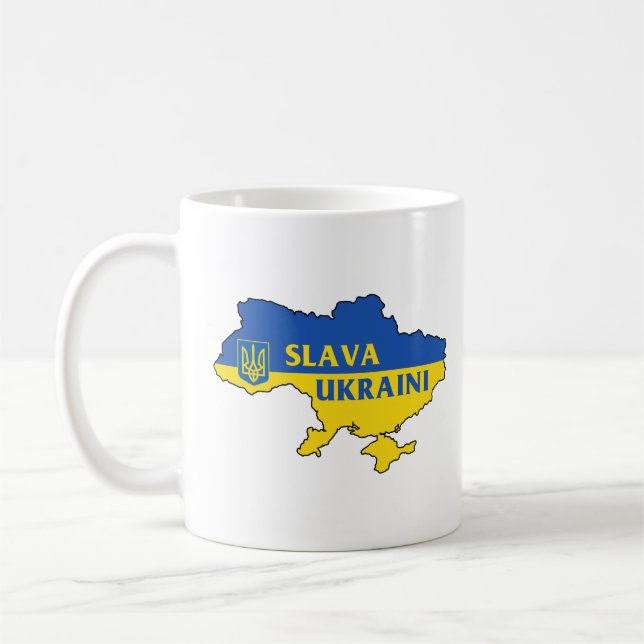 Slava Ukraini Слава Україні Glory to Ukraine  Coffee Mug (Left)