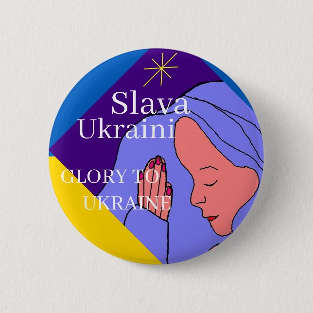 Slava Ukraini   2 Inch Round Button (Front)
