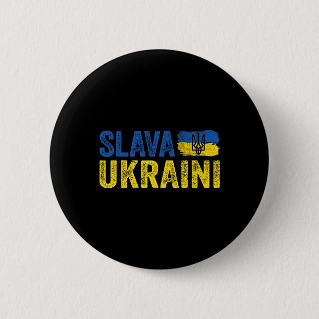 Slava Ukraini Glory To Ukraine1  2 Inch Round Button (Front)