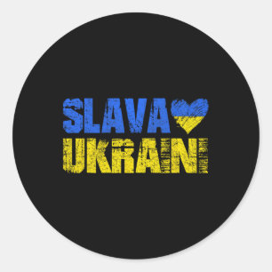 Slava Ukraini Glory To Ukraine  Classic Round Sticker
