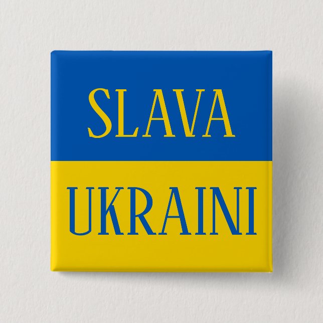 Slava Ukraini Glory to Ukraine flag pin (Front)