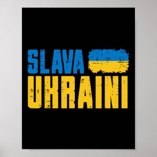 Slava Ukraini Glory To Ukraine Flag Ukrainian Wome Poster