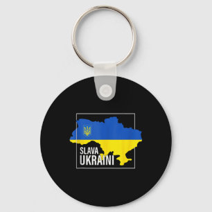 Slava Ukraini Glory To Ukraine Shirt I Stand With Keychain