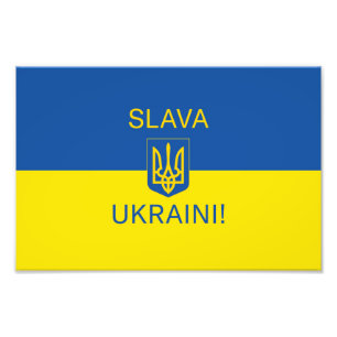 Slava Ukraini glory Ukraine war peace symbol patri Photo Print