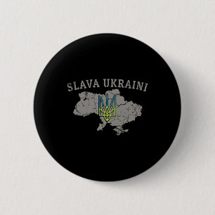 Slava Ukraini Shirt Ukraine Military Ukrainian Tri 2 Inch Round Button