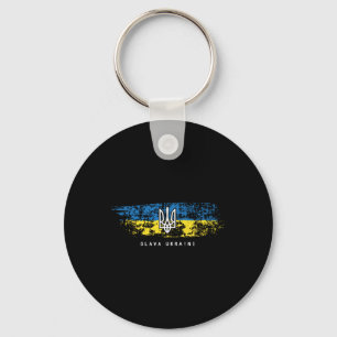 Slava Ukraini Shirt Ukrainian Flag Ukraine Tryzub Keychain