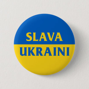 Slava Ukraini slava ukraina Ukraine flag Button