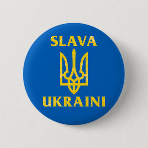 Slava Ukraini slava ukrayini Ukraine flag Button