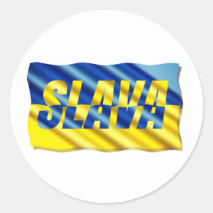 Slava Ukraini, Stand with Ukraine , Peace, No War, Classic Round Sticker