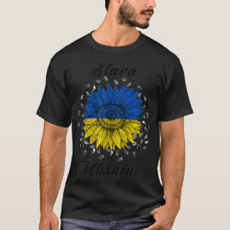Slava Ukraini Sunflower I Stand With Ukraine Flag T-Shirt