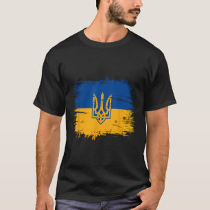 Slava Ukraini Ukraine Flag Colors Distressed Retro T-Shirt