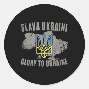 Slava Ukraini Ukraine Shirt Glory To Ukraine Suppo Classic Round Sticker