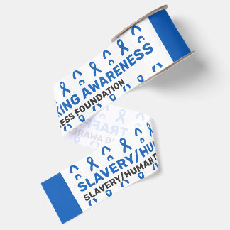 Slavery Human Trafficking Awareness Pattern Ribbon Grosgrain Ribbon