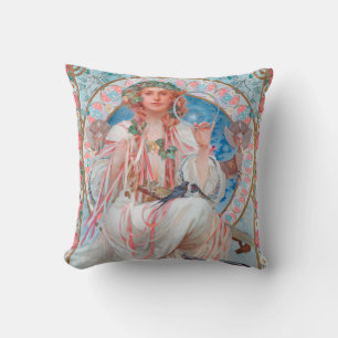 Slavia, Mucha Throw Pillow