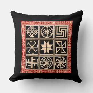 Slavic Amulet Signs Throw Pillow
