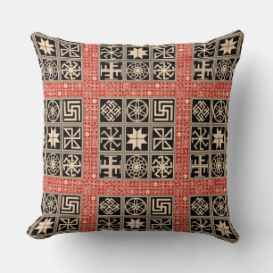 Slavic Amulet Signs Throw Pillow II