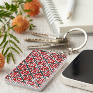 Slavic Ethnic Embroidery, Balkan Traditional Keychain