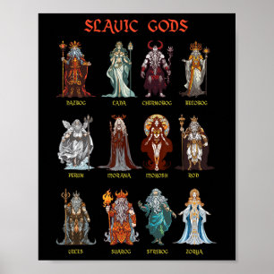 Slavic Gods Pagan Slavs Ancient Mythology Ukraine Poster