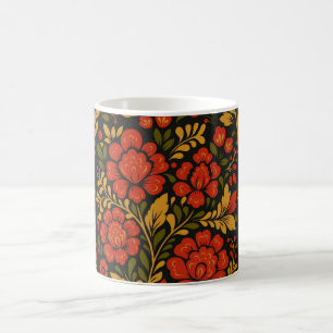 Slavic national decorative floral pattern coffee mug