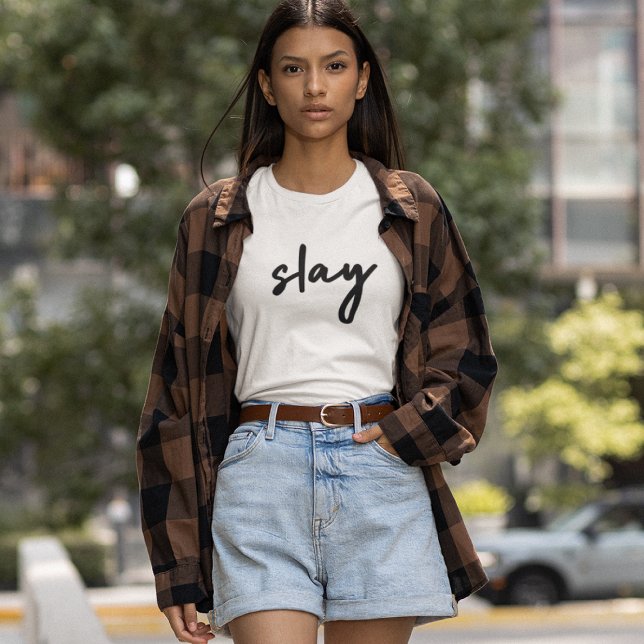 Slay | Modern Minimalist Trendy Stylish Urban T-Shirt (Creator Uploaded)
