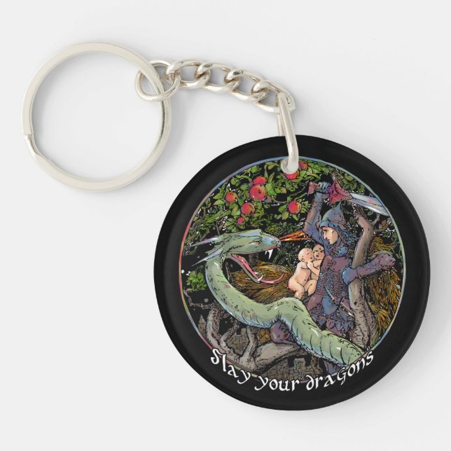 Slay your dragon. Jordan Peterson Personalize Keychain (Front)