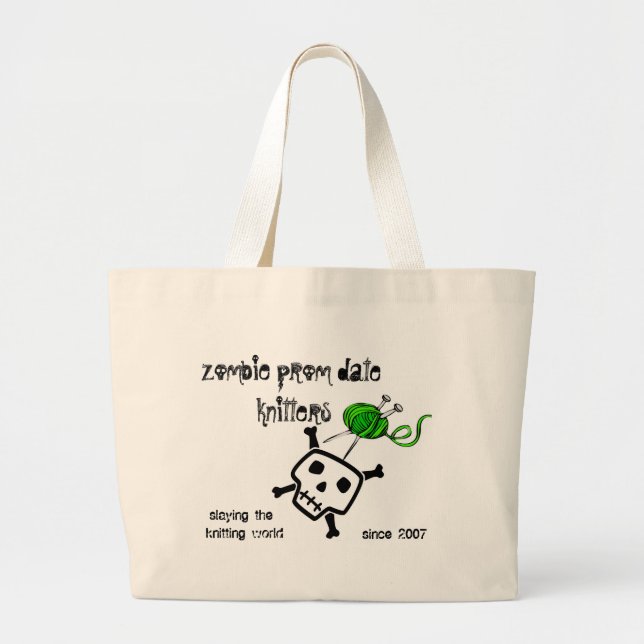 slaying the knitting world ... large tote bag (Front)