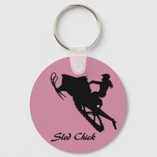 Sled Chick Keychain