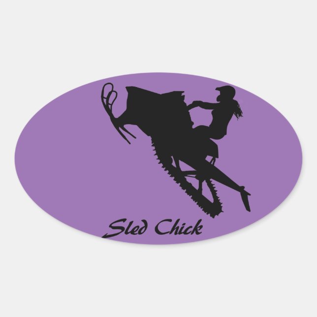 Sled Chick Oval Sticker (Front)