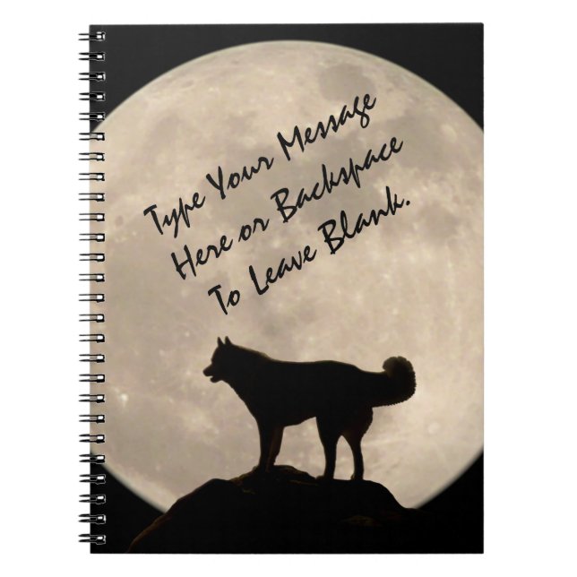 Sled Dog Notebook Personalized Husky Journal Book (Front)
