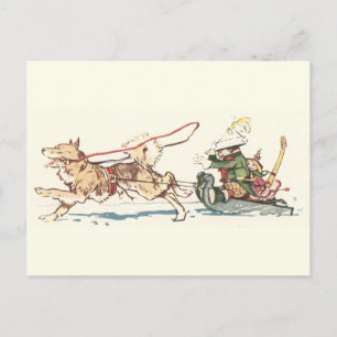 Sled Dog Pulling Sleigh Postcard