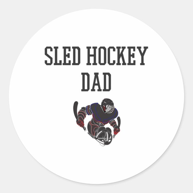 Sled Hockey Dad  Classic Round Sticker (Front)