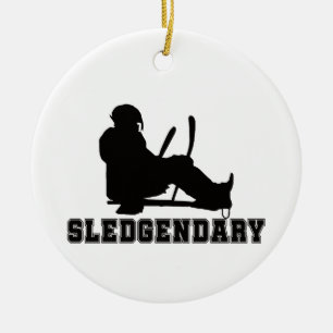 Sled Hockey Sledgendary Ceramic Ornament