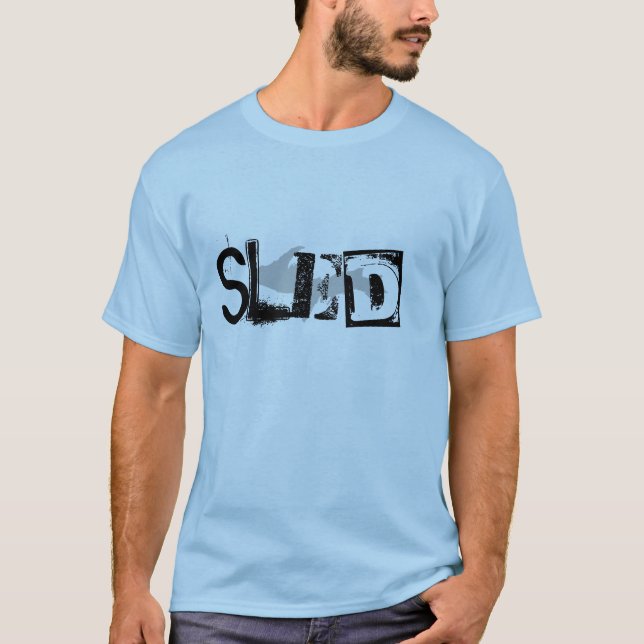 "Sled" Light Blue Upper Peninsula tshirt (Front)