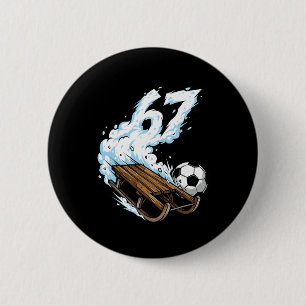 Sled Soccer 67 Snow Speed Funny Winter Sports 2 Inch Round Button
