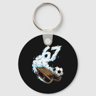 Sled Soccer 67 Snow Speed Funny Winter Sports Keychain