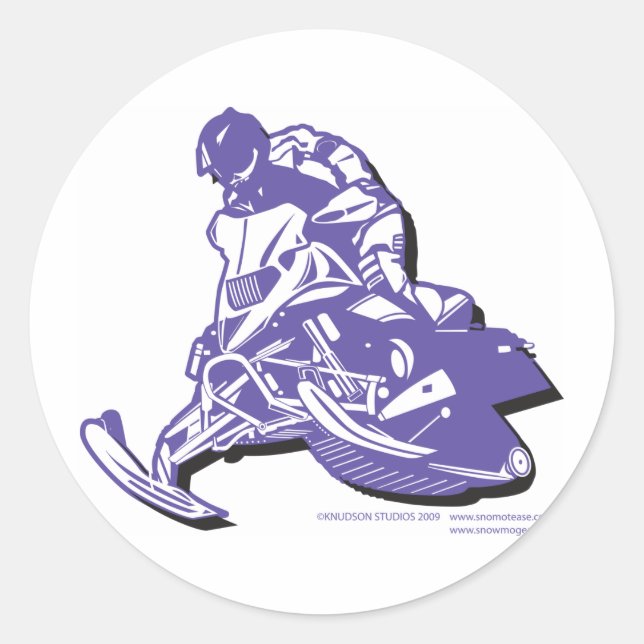 SLEDDER-Purp Classic Round Sticker (Front)