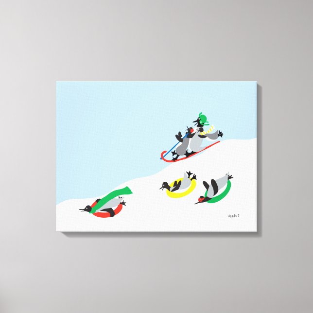 Sledding 18x24 Canvas Print (Front)
