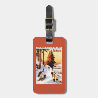 Sledding and Skiing at Vosges Poster Luggage Tag