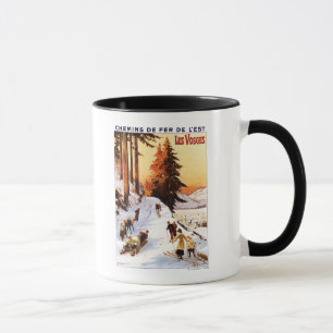 Sledding and Skiing at Vosges Poster Mug