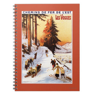 Sledding and Skiing at Vosges Poster Notebook