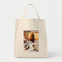 Sledding and Skiing at Vosges Poster