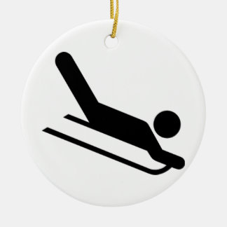 Sledding Ceramic Ornament