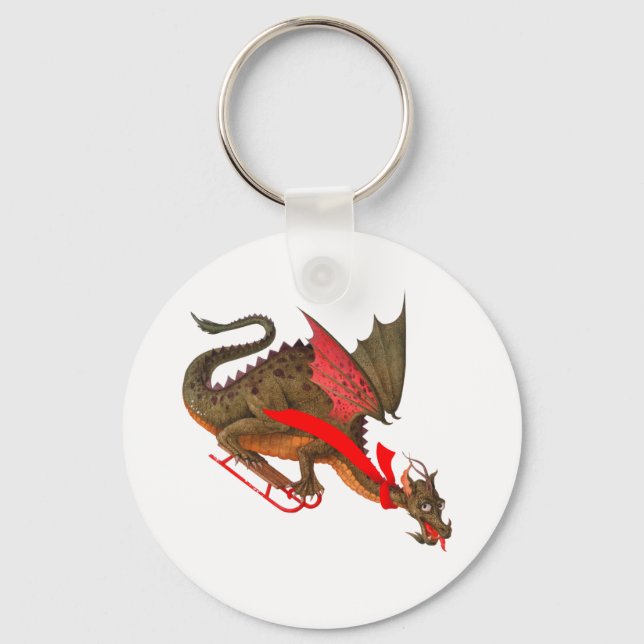 Sledding Dragon Keychain (Front)