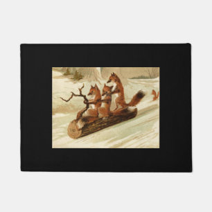Sledding Foxes Doormat