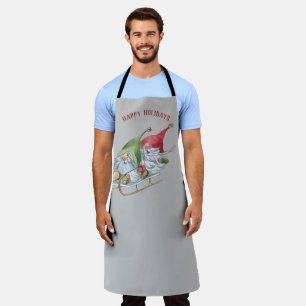 Sledding Gnomes Customizable Apron