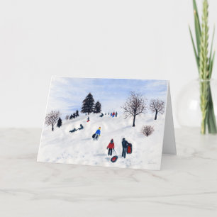 Sledding Holiday Card